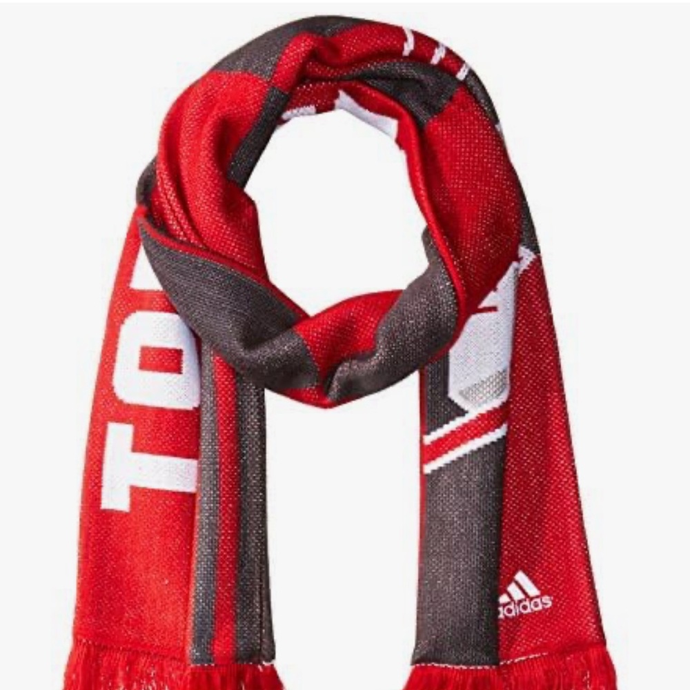 Adidas Red and Black Men's Scarf